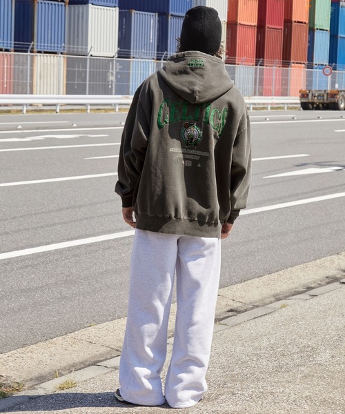 NBAチームロゴ刺繍 ブラックパーカー NBA パーカー 「NBA」別注チームロゴパーカー メンズ レディース