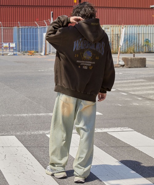 NBA/エヌビーエー 別注 チームロゴ刺繍バックデザイン ピグメント加工