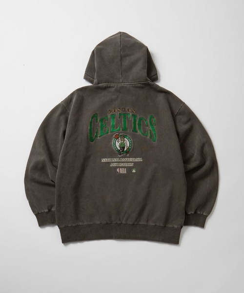 NBA/エヌビーエー 別注 チームロゴ刺繍バックデザイン ピグメント加工