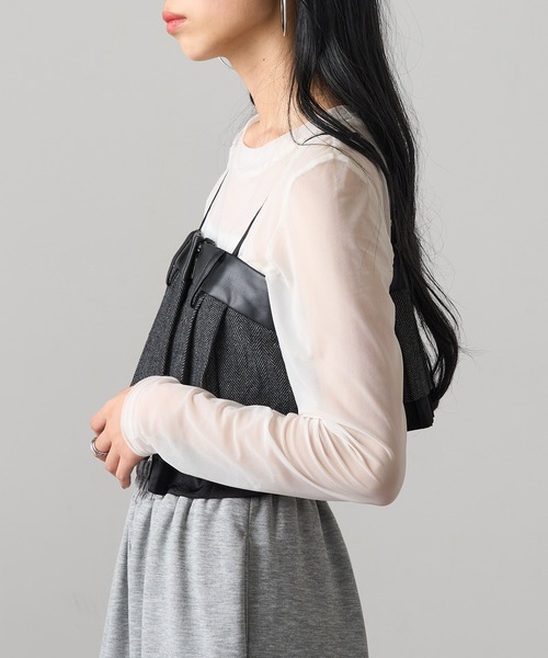 MAGASIN DE MODE Onjna(マガジンデモードオンジェナ )の「【MAGASIN DE MODE Onjna】バリアスパターンビスチェ ツイード フェイクレザー trc(キャミソール・レディース・ブラウン/ブラック/グレー・FREE)」の12枚目の写真