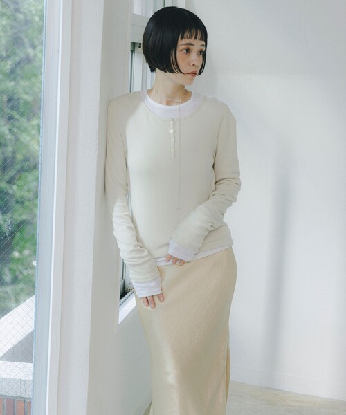 CAROLINA GLASER（カロリナ グレイサー）の「Mai / アンサンブル カットソー（Tシャツ/カットソー・レディース・グレー/ホワイト系その他5・ONE SIZE）」の6枚目の写真