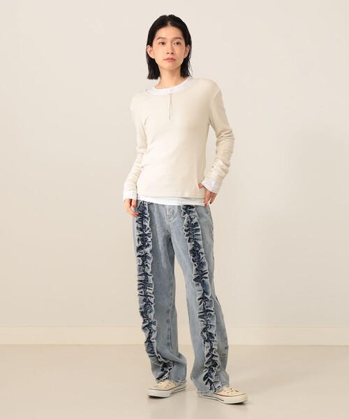 CAROLINA GLASER(カロリナ グレイサー)の「Mai / アンサンブル カットソー(Tシャツ/カットソー・レディース・ホワイト系その他5/グレー・ONE SIZE)」の4枚目の写真