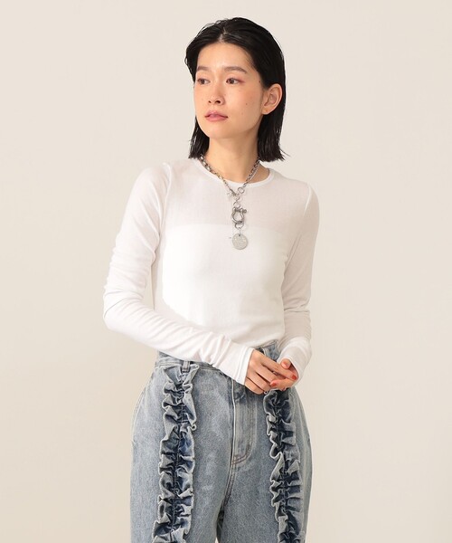 CAROLINA GLASER(カロリナ グレイサー)の「Mai / アンサンブル カットソー(Tシャツ/カットソー・レディース・ホワイト系その他5/グレー・ONE SIZE)」の8枚目の写真