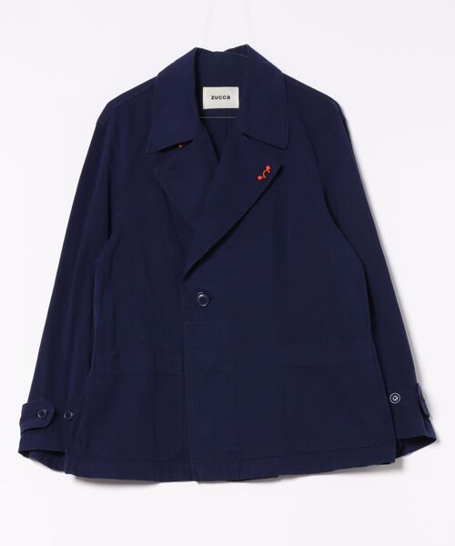 ZUCCa　ジャケット 22SS 定価34100円　PEトロ　黒　美品 ズッカ S)コットンツイル（テーラードジャケット）｜ZUCCa（ズッカ）の