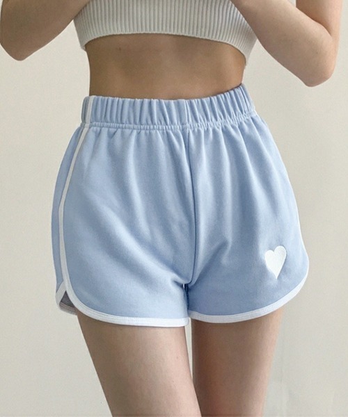 Miniministore(ミニミニストア)の「ハートポイントショートパンツ 夏服部屋着(スウェットパンツ・レディース・ブルー/グレー/ホワイト/ブラック・FREE)」の13枚目の写真