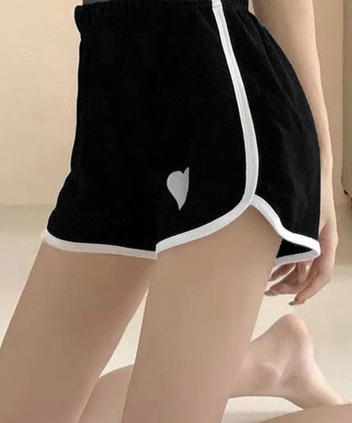 Miniministore(ミニミニストア)の「ハートポイントショートパンツ 夏服部屋着(スウェットパンツ・レディース・ブルー/グレー/ホワイト/ブラック・FREE)」の18枚目の写真
