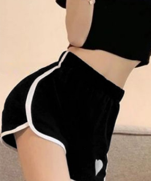 Miniministore(ミニミニストア)の「ハートポイントショートパンツ 夏服部屋着(スウェットパンツ・レディース・ブルー/グレー/ホワイト/ブラック・FREE)」の15枚目の写真