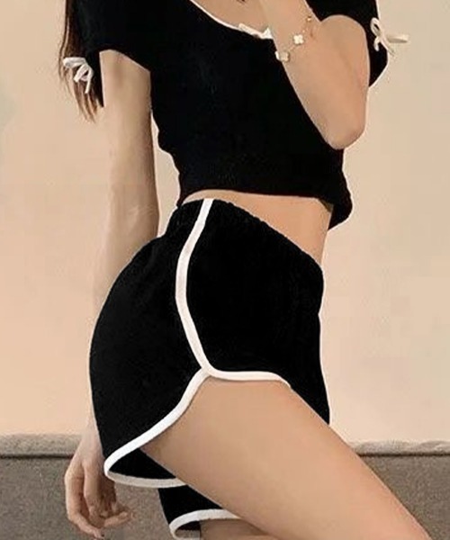 Miniministore(ミニミニストア)の「ハートポイントショートパンツ 夏服部屋着(スウェットパンツ・レディース・ブルー/グレー/ホワイト/ブラック・FREE)」の14枚目の写真