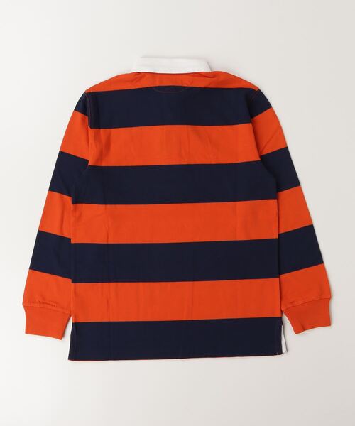 POLO RALPH LAUREN CHILDRENSWEAR（ポロ ラルフ ローレン チルドレンズウェア）の「ストライプド コットン ジャージー ラグビー シャツ（ポロシャツ・キッズ・オレンジ・M/L/XL/S）」の4枚目の写真