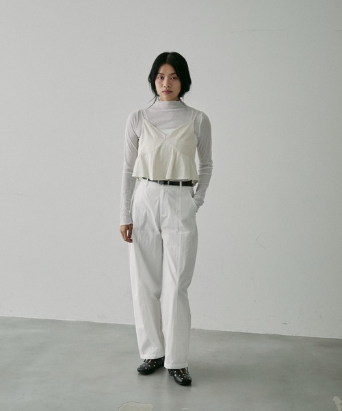 NUJOH（ヌゾ）の「Sheer Rib High Neck Top / シアーリブハイネックトップス（Tシャツ/カットソー・レディース・ブラック/アイボリー・FREE）」の18枚目の写真