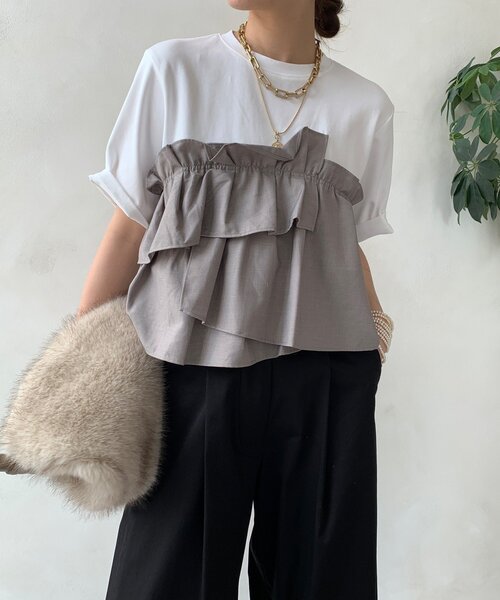 WEB限定】ビスチェドッキングトップス（Tシャツ/カットソー）｜DouDou