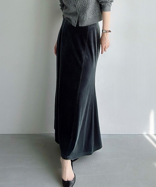セール】ベロアマーメイドスカート(薄手)（スカート）｜Meiru（メイル
