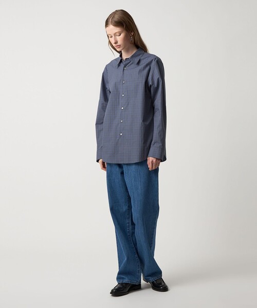 美品 Steven Alan BOLD FIT コットンシルク チェックシャツ Steven Alan＞ コットン/シルク/リネン チェック レギュラー