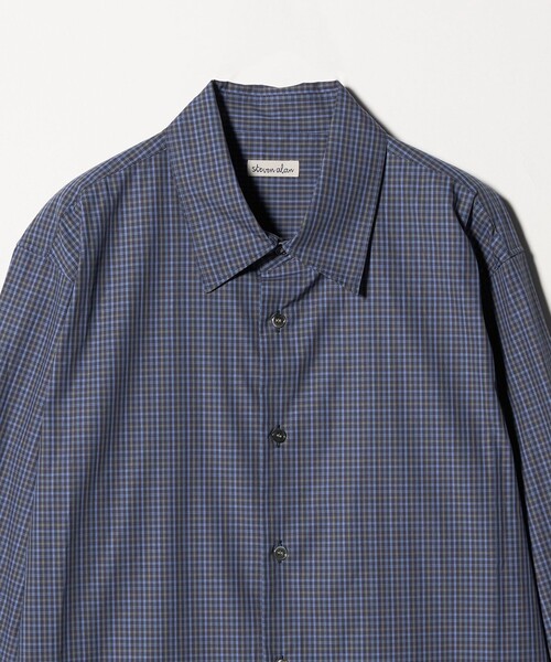 steven alan ネイビー系チェック長袖シャツ Steven Alan＞コットン チェック シャツ（シャツ/ブラウス