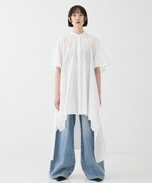 FEMMENT（ファモン）の「【FEMMENT/ファモン】《STUDIOUS別注》 Coボイルサッカーケープスリーブシャツ（Tシャツ/カットソー）」