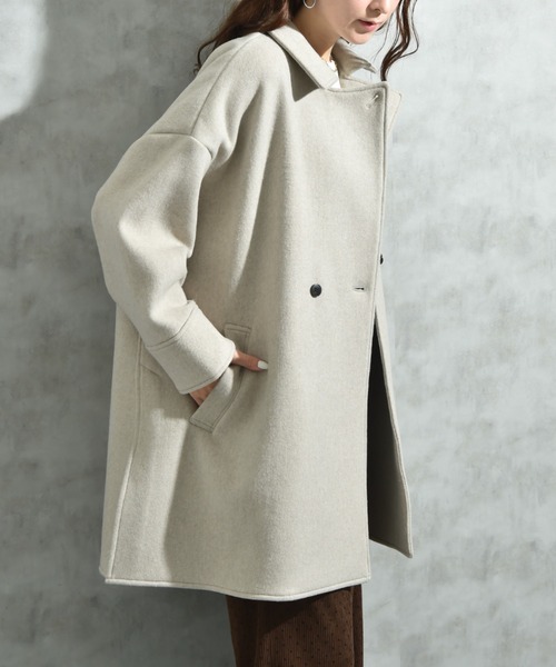 INTERPLANET（インタープラネット）の「【ＡＣＵＴＡ】軽量両面ビーバーテントコート（その他アウター・レディース・ライトベージュ/ブラック/グレー・FREE）」の3枚目の写真