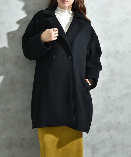 INTERPLANET（インタープラネット）の「【ＡＣＵＴＡ】軽量両面ビーバーテントコート（その他アウター・レディース・ライトベージュ/ブラック/グレー・FREE）」の2枚目の写真