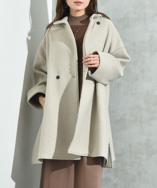 INTERPLANET（インタープラネット）の「【ＡＣＵＴＡ】軽量両面ビーバーテントコート（その他アウター・レディース・ライトベージュ/ブラック/グレー・FREE）」の4枚目の写真