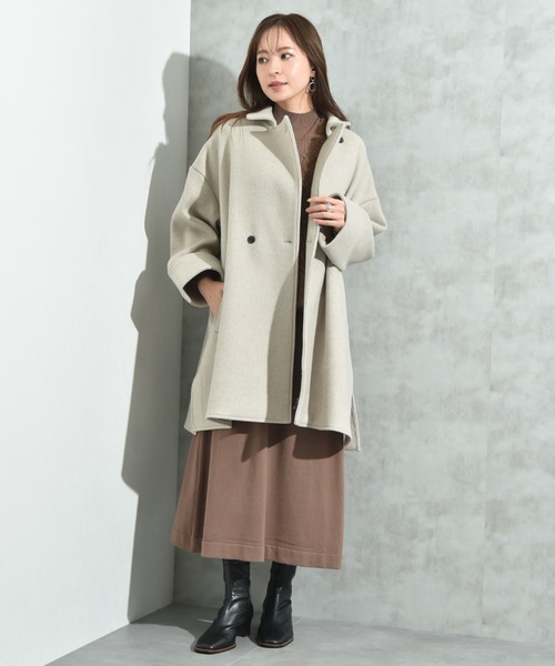 INTERPLANET（インタープラネット）の「【ＡＣＵＴＡ】軽量両面ビーバーテントコート（その他アウター・レディース・ライトベージュ/ブラック/グレー・FREE）」の8枚目の写真