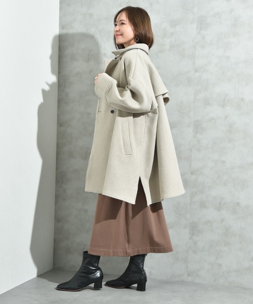 INTERPLANET（インタープラネット）の「【ＡＣＵＴＡ】軽量両面ビーバーテントコート（その他アウター・レディース・ライトベージュ/ブラック/グレー・FREE）」の9枚目の写真