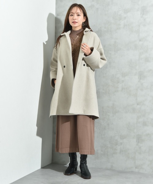 INTERPLANET（インタープラネット）の「【ＡＣＵＴＡ】軽量両面ビーバーテントコート（その他アウター・レディース・ライトベージュ/ブラック/グレー・FREE）」の7枚目の写真