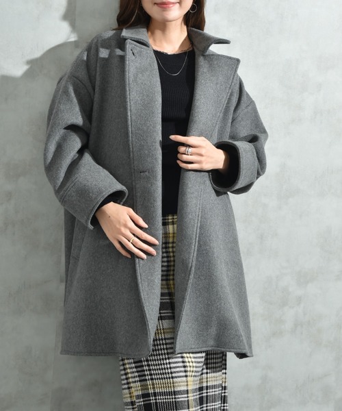 INTERPLANET（インタープラネット）の「【ＡＣＵＴＡ】軽量両面ビーバーテントコート（その他アウター・レディース・ライトベージュ/ブラック/グレー・FREE）」の22枚目の写真