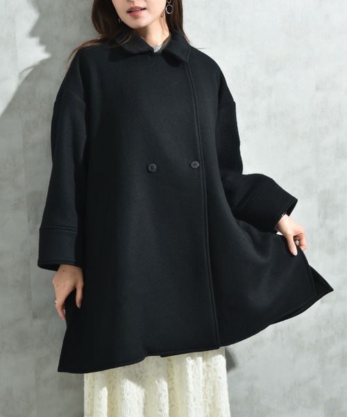 INTERPLANET（インタープラネット）の「【ＡＣＵＴＡ】軽量両面ビーバーテントコート（その他アウター・レディース・ライトベージュ/ブラック/グレー・FREE）」の15枚目の写真