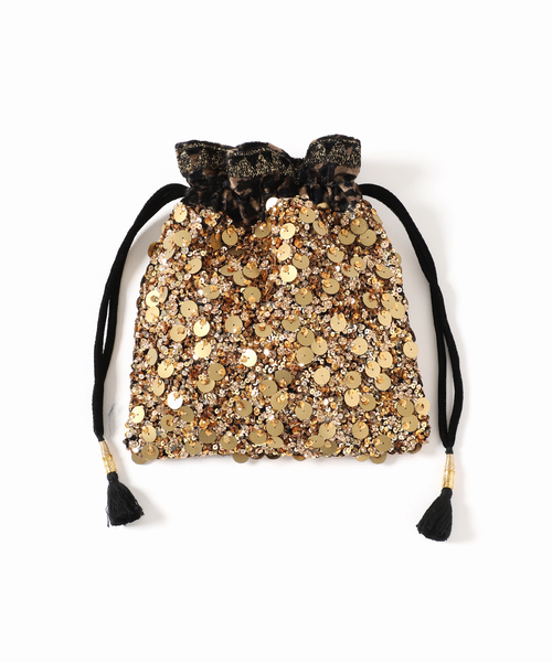 VERMEIL par iena（ヴェルメイユパーイエナ）の「CITRUS シトラス 別注Printed Gold Sequines Polti Bag C25/ PO864（クラッチバッグ・レディース・オリーブ・FREE）」の4枚目の写真