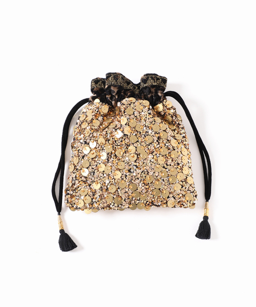 VERMEIL par iena（ヴェルメイユパーイエナ）の「CITRUS シトラス 別注Printed Gold Sequines Polti Bag C25/ PO864（クラッチバッグ・レディース・オリーブ・FREE）」の5枚目の写真