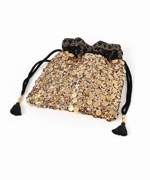 VERMEIL par iena（ヴェルメイユパーイエナ）の「CITRUS シトラス 別注Printed Gold Sequines Polti Bag C25/ PO864（クラッチバッグ・レディース・オリーブ・FREE）」の6枚目の写真