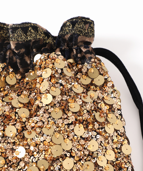 VERMEIL par iena（ヴェルメイユパーイエナ）の「CITRUS シトラス 別注Printed Gold Sequines Polti Bag C25/ PO864（クラッチバッグ・レディース・オリーブ・FREE）」の10枚目の写真