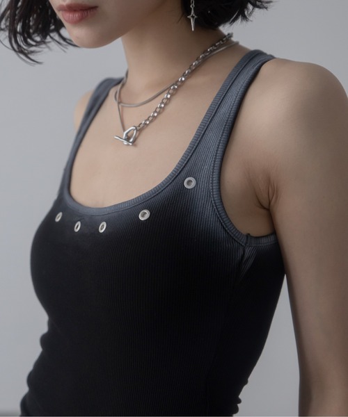 VACANCY(ヴァカンシー)の「スプレー配色カップ付きタンク(Tシャツ/カットソー・レディース・ブラック/ホワイト/レッド・FREE)」の17枚目の写真