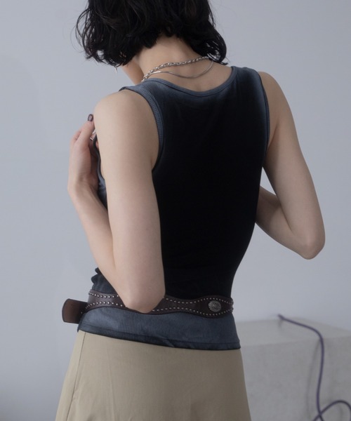 VACANCY(ヴァカンシー)の「スプレー配色カップ付きタンク(Tシャツ/カットソー・レディース・ブラック/ホワイト/レッド・FREE)」の13枚目の写真