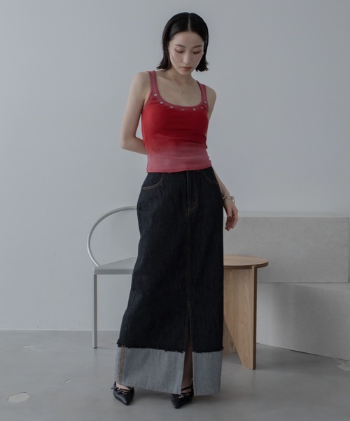 VACANCY(ヴァカンシー)の「スプレー配色カップ付きタンク(Tシャツ/カットソー・レディース・ブラック/ホワイト/レッド・FREE)」の5枚目の写真