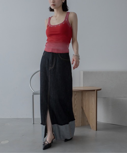 VACANCY(ヴァカンシー)の「スプレー配色カップ付きタンク(Tシャツ/カットソー・レディース・ブラック/ホワイト/レッド・FREE)」の6枚目の写真