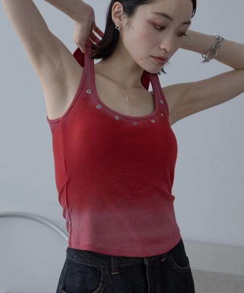 VACANCY(ヴァカンシー)の「スプレー配色カップ付きタンク(Tシャツ/カットソー・レディース・ブラック/ホワイト/レッド・FREE)」の10枚目の写真