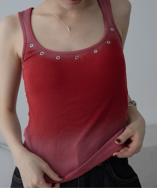 VACANCY(ヴァカンシー)の「スプレー配色カップ付きタンク(Tシャツ/カットソー・レディース・ブラック/ホワイト/レッド・FREE)」の9枚目の写真