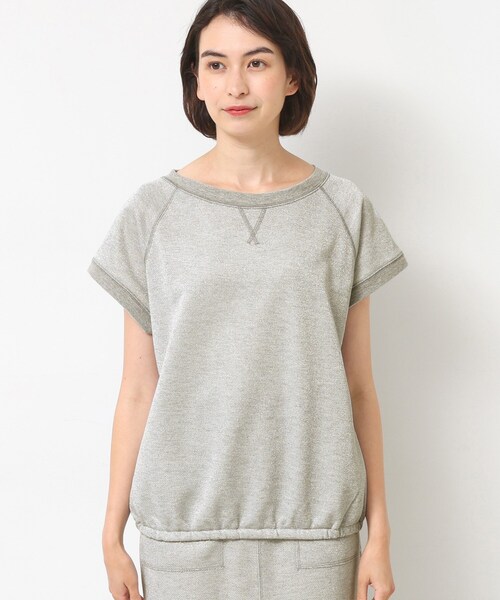 Dessin(デッサン)の「【セットアップ可・洗える】ラメ裏毛トップス(Tシャツ/カットソー・レディース・ライトベージュ/グレー・02/01)」の11枚目の写真