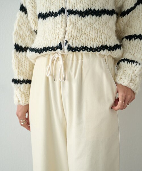 BEARDSLEY（ビアズリー）の「《15 quinze》サイドラインコーデュロイパンツ（その他パンツ・レディース・アイボリー/キャメル・FREE）」の9枚目の写真