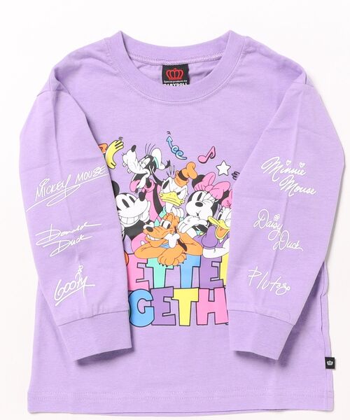 セール】親子お揃い ディズニー キャラクター集合ロンT 0767K（Tシャツ