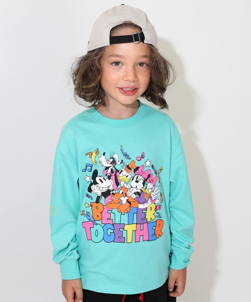 親子お揃い ディズニー キャラクター集合ロンT 0767K（Tシャツ