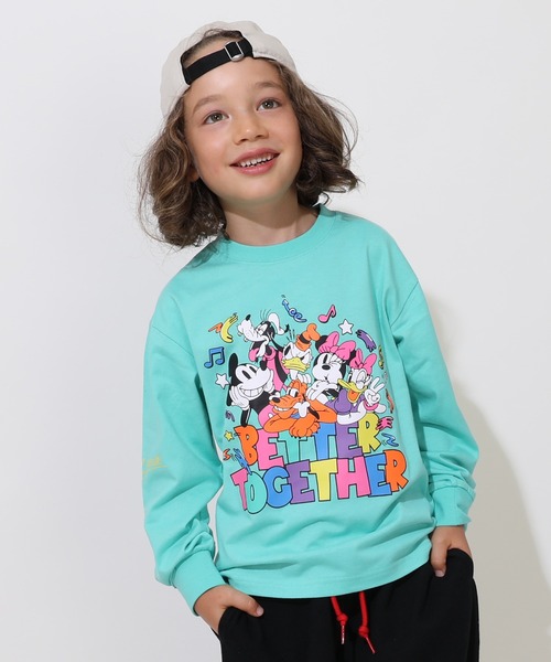 親子お揃い ディズニー キャラクター集合ロンT 0767K（Tシャツ