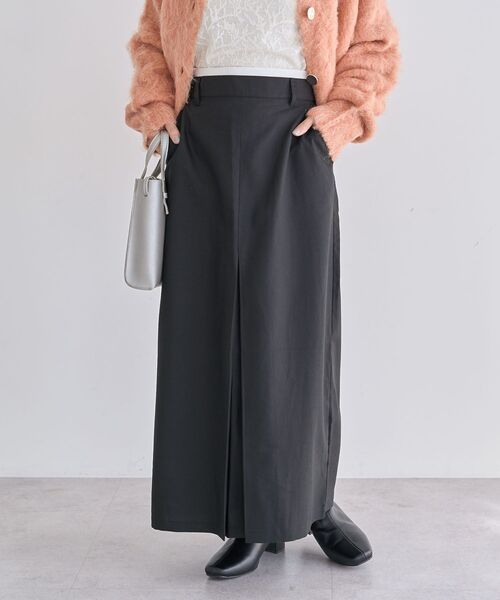 Green　Parks（グリーンパークス）の「ウエストレイヤーボックスプリーツスカート（スカート・レディース・チャコールグレー/ブラック/ブラウン・FREE）」の2枚目の写真