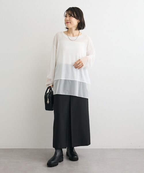 Green　Parks（グリーンパークス）の「ウエストレイヤーボックスプリーツスカート（スカート・レディース・チャコールグレー/ブラック/ブラウン・FREE）」の14枚目の写真