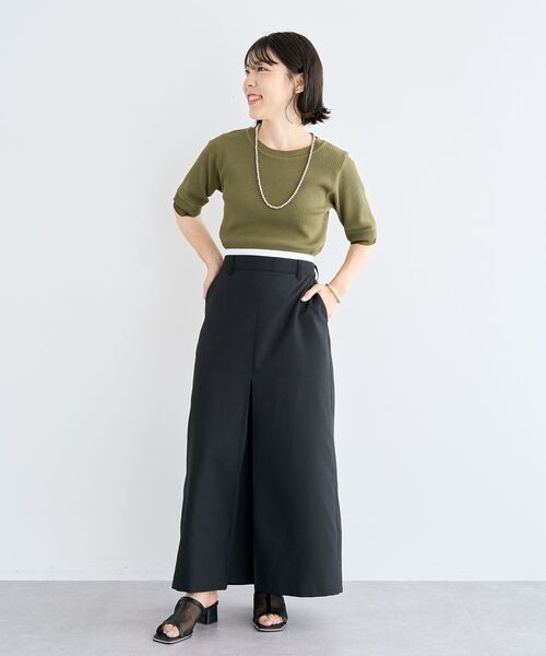 Green　Parks（グリーンパークス）の「ウエストレイヤーボックスプリーツスカート（スカート・レディース・チャコールグレー/ブラック/ブラウン・FREE）」の15枚目の写真