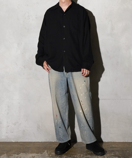TOWNCRAFT / タウンクラフト 50S BLACK LOOP COLLAR SHIRT オープン