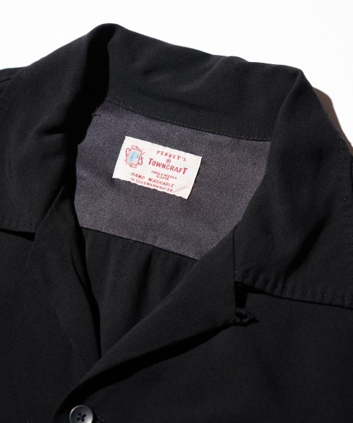 TOWNCRAFT / タウンクラフト 50S BLACK LOOP COLLAR SHIRT オープン