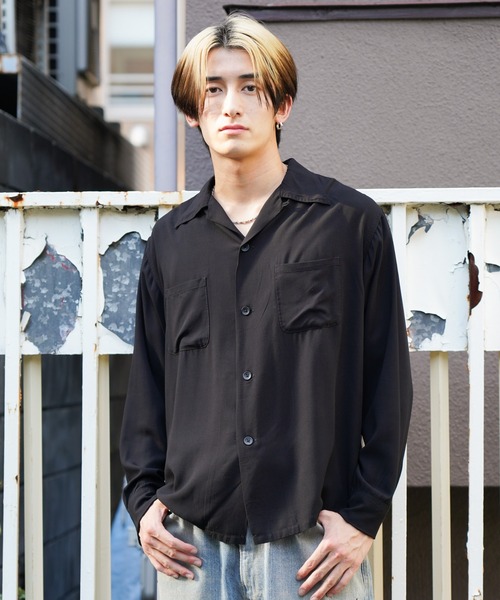 セール】TOWNCRAFT / タウンクラフト 50S BLACK LOOP COLLAR SHIRT
