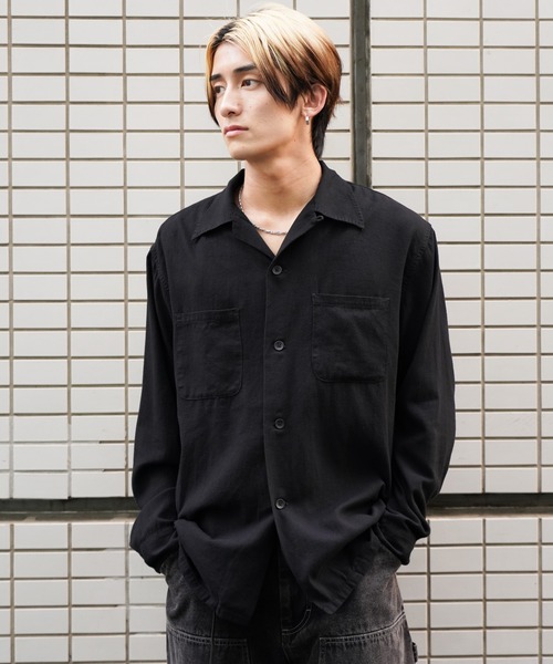 TOWNCRAFT / タウンクラフト 50S BLACK LOOP COLLAR SHIRT オープン