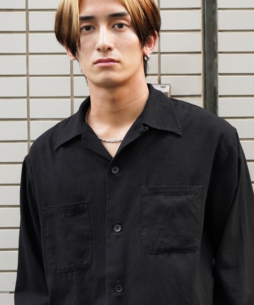 TOWNCRAFT / タウンクラフト 50S BLACK LOOP COLLAR SHIRT オープン